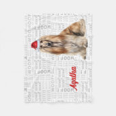 Couverture Polaire Cute Afghan Hound Dog with Name Christmas Holiday (Devant)