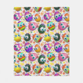 Couverture Polaire Cute and Funny Easter Eggs Cartoon (Devant)