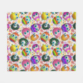 Couverture Polaire Cute and Funny Easter Eggs Cartoon (Devant (Horizontal))