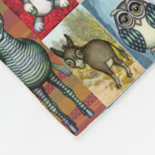 Couverture Polaire Cute Animal Collage Folk Art Design (Coin)