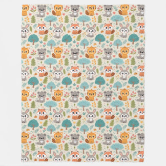 Couverture Polaire Cute Animal Friends Seamless Pattern – Playful Kid