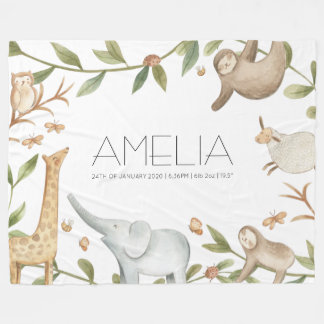 Couverture Polaire Cute animal safari grand manteau en toison