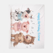 Couverture Polaire Cute Animals Band Birthday (Devant)