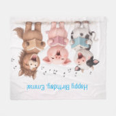 Couverture Polaire Cute Animals Band Birthday (Devant (Horizontal))