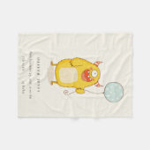 Couverture Polaire Cute Aqua Yellow Little Happy Monster Birth Stat (Devant (Horizontal))