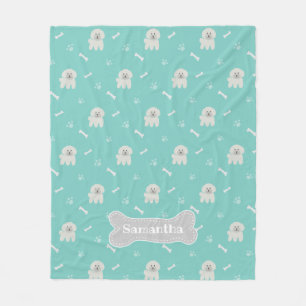 Couverture Polaire Cute Aquamarine Fluffin Blanc Poodé Chien Chien Ch