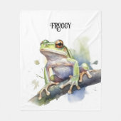 Couverture Polaire Cute Aquarelle Arbre Frog, personnalisé (Devant)