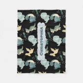 Couverture Polaire Cute Aquarelle noir Dinosaure Motif (Devant)
