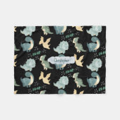 Couverture Polaire Cute Aquarelle noir Dinosaure Motif (Devant (Horizontal))
