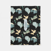 Couverture Polaire Cute Aquarelle noir Dinosaure Motif (Devant)