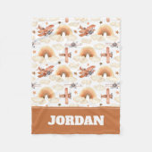 Couverture Polaire Cute aquarelle Rainbow Motif d'avion (Devant)