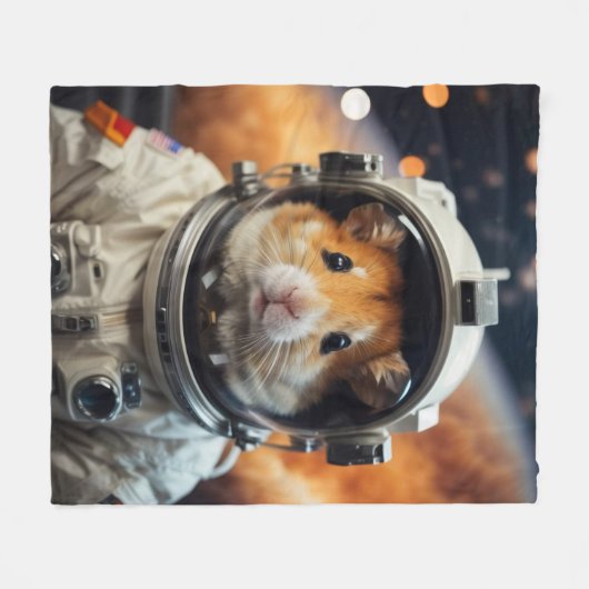 Couverture Polaire Cute astronaute spatiale Hamster (Devant (Horizontal))