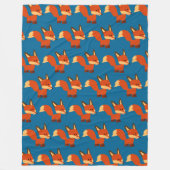 Couverture Polaire Cute Astute Cartoon Fox polaire Blanche (Devant)