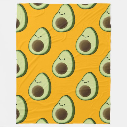 Couverture Polaire Cute Avocado Motif de dessin animé Sherpa Blanket (Devant)