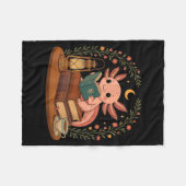 Couverture Polaire Cute Axolotl Reading Books Cozy Bookworm  (Devant (Horizontal))