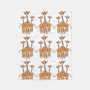 Couverture Polaire Cute Baby Giraffes, animaux de safari Blanche pola