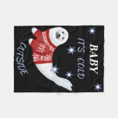 Couverture Polaire Cute Baby Its Cold Outside Winter Seal T Shirt  (Devant (Horizontal))