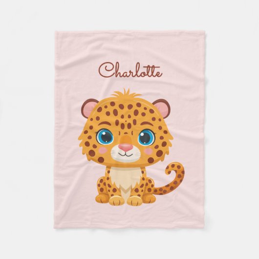 Couverture Polaire Cute Baby Leopard Safari Animal Kids (Devant)