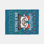 Couverture Polaire Cute Bald Eagles Christmas Ugly Xmas Sweater Patri (Devant (Horizontal))