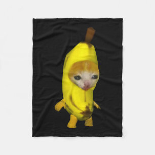 Couverture Polaire Cute Banana Chat Happy Bananacat Mème Kitty Chat L
