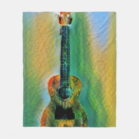 Couverture Polaire Cute Bass Guitare (Devant)