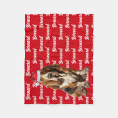 Couverture Polaire Cute Basset Hound Chien avec Chien Noël (Devant)
