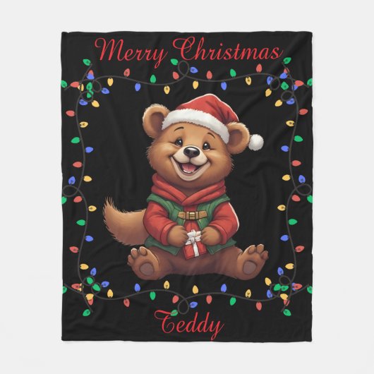 Couverture Polaire Cute Bear Fleece Blanche (Devant)