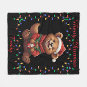 Couverture Polaire Cute Bear Fleece Blanche (Devant (Horizontal))