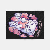Couverture Polaire Cute Bear Steal Hearts Valentines Day Or Toddler (Devant (Horizontal))