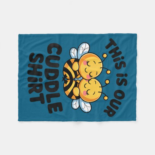 Couverture Polaire Cute Bee Couple Cuddle Funny Romantic  (Devant (Horizontal))