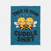 Couverture Polaire Cute Bee Couple Cuddle Funny Romantic  (Devant)