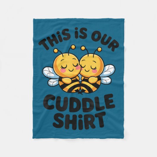 Couverture Polaire Cute Bee Couple Cuddle Funny Romantic  (Devant)