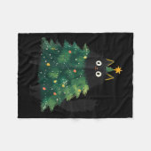 Couverture Polaire Cute Black Cat Christmas Tree Funny Kitten Lover X (Devant (Horizontal))
