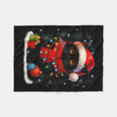 Couverture Polaire Cute Black Cat Santasnowflake Christmas Xmas Women (Devant (Horizontal))