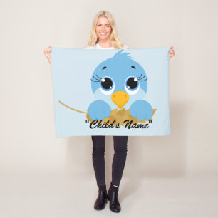 Couverture Polaire Cute Blue Bird Design Bébé Bébé Toison Blanket