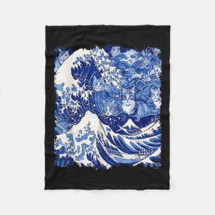 Couverture Polaire Cute Blue Chats Vague Pour Kamala Funny Blue Vague