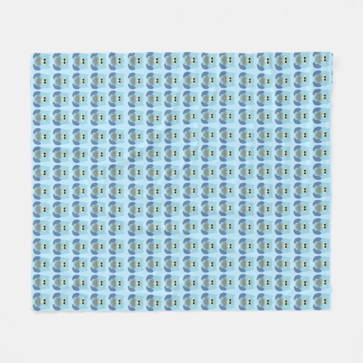 Couverture Polaire Cute Blue Owls Pattern (Devant (Horizontal))