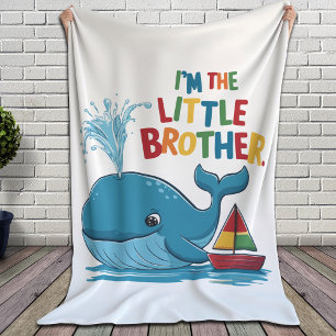 Couverture Polaire Cute Blue Whale - Je suis le Petit Frère
