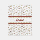 Couverture Polaire Cute Boho arc-en-ciel Motif Enfants Blanche polair (Devant)