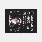 Couverture Polaire Cute Border Collie Dog Christmas Naughty Nice Trie (Devant (Horizontal))