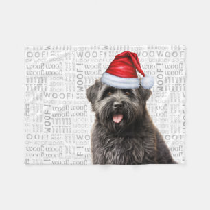 Couverture Polaire Cute Bouvier Flandre Vacances de Noël de chien de