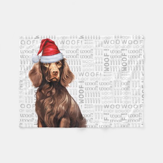 Couverture Polaire Cute Boykin Spaniel Chien Noël (Devant (Horizontal))