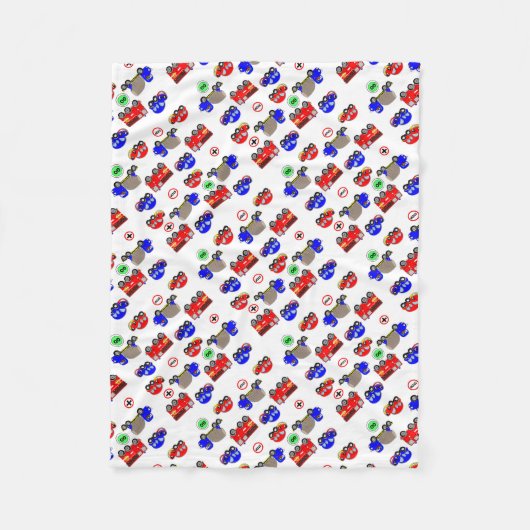 Couverture Polaire Cute Boys Jouets Voitures Camions Moteurs de feu C (Devant)
