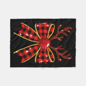 Couverture Polaire Cute Buffalo Plaid Coquette Bow Reindeer Christmas (Devant (Horizontal))