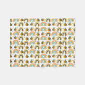 Couverture Polaire Cute Bumble Bee et Rainbows Motif (Devant (Horizontal))