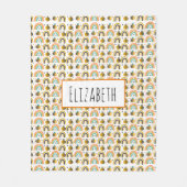 Couverture Polaire Cute Bumble Bee et Rainbows Motif (Devant)