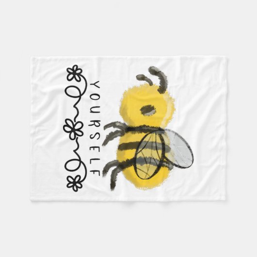 Couverture Polaire Cute Bumblebee Bee Yourself  (Devant (Horizontal))