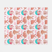 Couverture Polaire Cute Bunnies Blanche Toison (Devant (Horizontal))