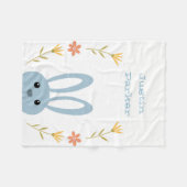 Couverture Polaire Cute Bunny Blanche-Toison (Devant (Horizontal))