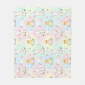 Couverture Polaire Cute Bunny Chick & Lamb Easter Pattern (Devant)